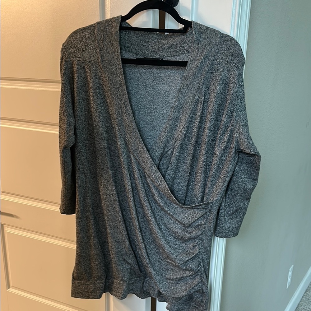 Maurices Gray Wrap Blouse